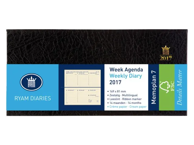 Agenda 2026 Ryam Memoplan 7 Nappa 7dagen/2pagina's landscape assorti