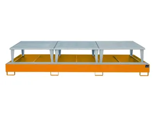 opvangbak,v. 3xIBC,opvangvol. 1000l,HxBxD 780x3850x1460mm - 1