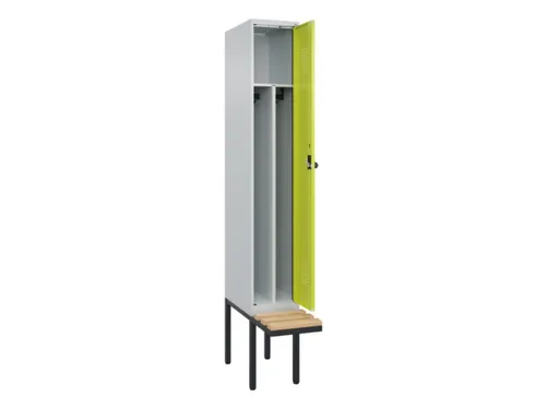 locker met bank,voor scheiding van kleding,HxBxD 2120x300x815mm,1vak