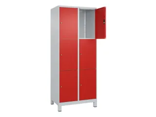lockerkast,HxBxD 1950x800x500mm,2x3vakken,vak B 400mm,cil.-slot,voeten - 1