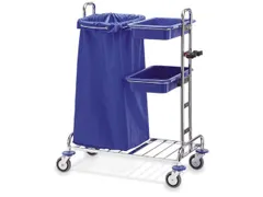 reinigingswagen,zakhouder,bak,HxBxD 1050x820x590mm,staal,verchroomd