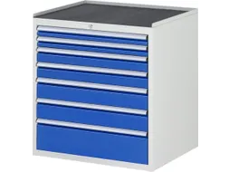 ladekast 825x770x650mm 7laden cilinderslot RAL7035 RAL5010 metaal