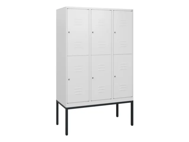 dubbeldekse locker,HxBxD 1950x1200x500mm,3x2vak.,vak B 400mm,cil.-slot