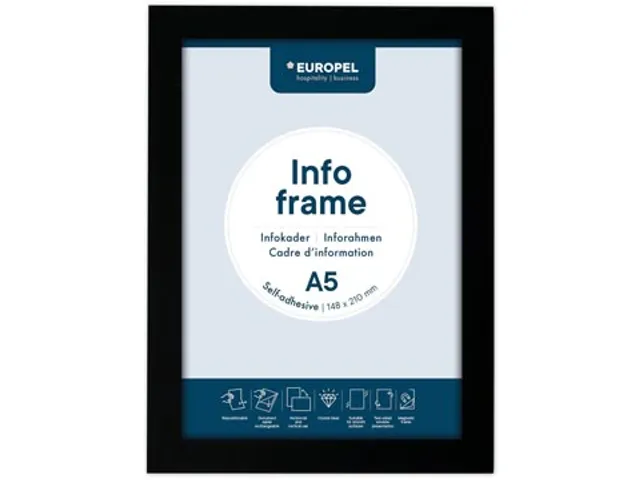 zelfklevend kader ft A5, zwart, pak van 2 stuks