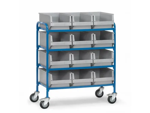 bijzetwagen,draagverm. 250kg,4etage(s),open,laadvl. LxB 940x470mm