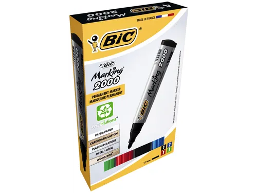 Viltstift Bic 2000 ecolutions rond large assorti doos à 4 stuks