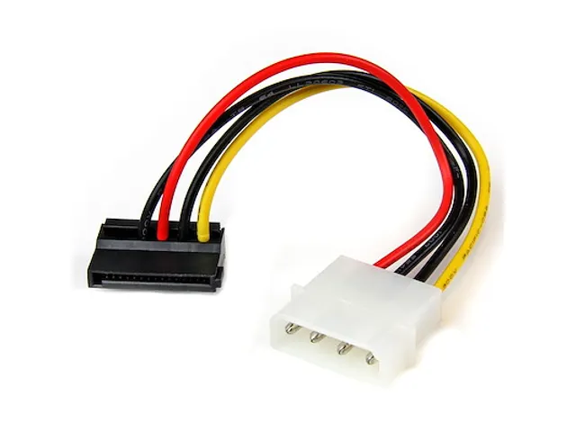 4-pins Molex-naar-linkshoekige SATA-voedingskabeladapter 15 cm
