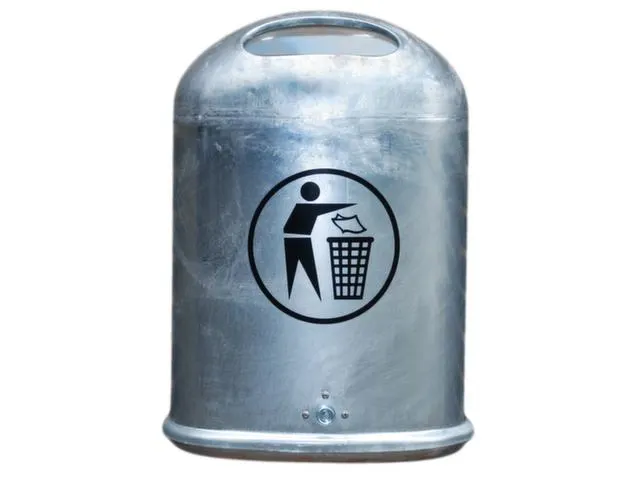 Staalplaat Afvalemmer 45 Liter Ovale Opening Veerklep Verzinkt