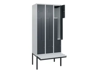 Z-garderobekast,HxBxD 2120x900x815mm,6vak,vak B 300mm,cil.-slot - 2