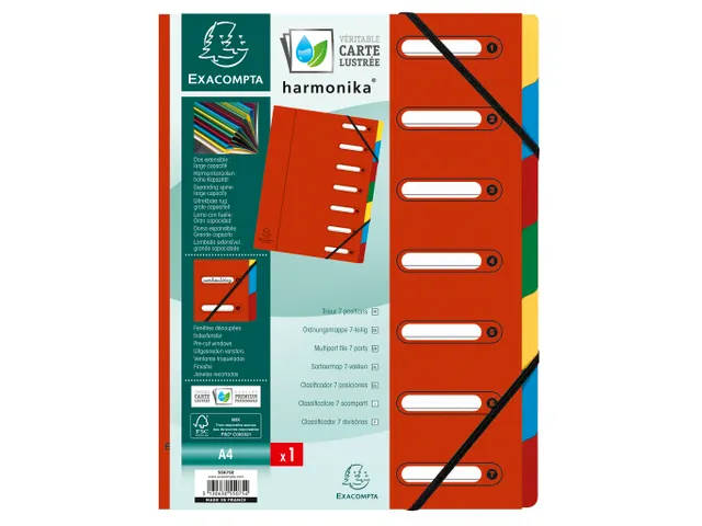 Sorteermap Harmonika vensters 7vak rood