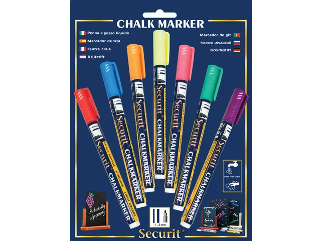 Krijtstift Securit Sma-100 Rond 1-2mm Assorti 7 Stuks