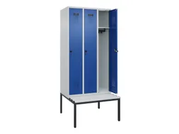 locker met bank,HxBxD 2120x900x815mm,3vak,vak B 300mm,draaigrendel
