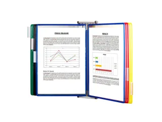 Zichtpanelensysteem Tarifold Wandelement Grijs metaal A4 met 10 tassen - 4