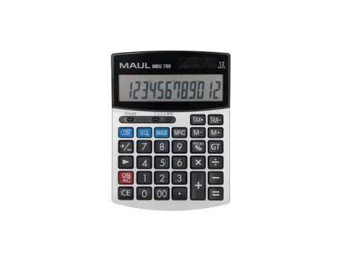 Bureaurekenmachine MBU 700 Solar Batterij 1-regelig 12 cijfers zwart