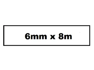 Labeltape Quantore TZE-211 6mm x 8m zwart op wit - 1