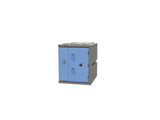 Kunststof locker,HxBxD 460x385x470mm,1vakken,draaigrendel,romp grijs - 1