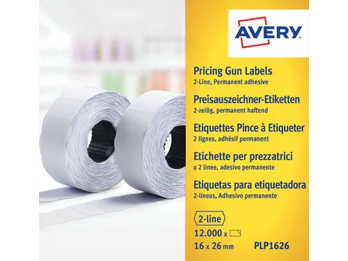 Prijsetiket Avery PLP1626 16mmx26mm permanent wit