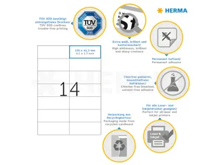HERMA 5057 Premium etiketten A4 105x42,3mm Wit 350 stuks - 3