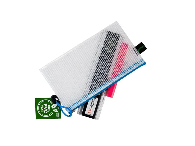 Pochette zip Foldersys EVA 120x220mm bleu fluo