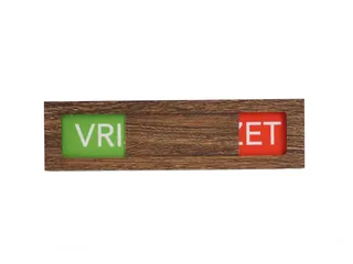 Premium Schuifbord Donker Houtlook Vrij Bezet Groen Rood 150x40mm - 2