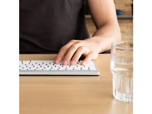 Compact Break ergonomisch toetsenbord Azerty BE Wit draadloos