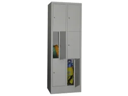 lockerkast,HxBxD 1850x600x500mm,2x3vakken,RAL7035,front RAL6011