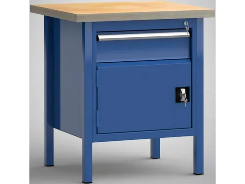 werkbank,HxBxD 840x750x700mm,onderstel RAL5010,fronten RAL5010