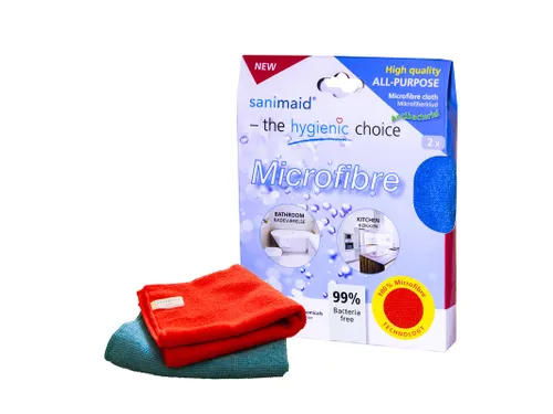 Sanimaid Microvezeldoeken Antibacterieel Set Blauw en Rood