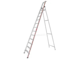 trapladder,eenzijdig,12treden,stand H 2,78m,balk L 3,7m,aluminium - 1