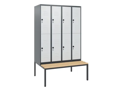 Dubbeldekse dekenkist,HxBxD 1950x1200x815mm,4x2vak.,vak B 300mm