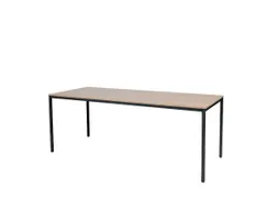 Domino Basic Tafel Vaste Hoogte 2000x800mm Hav/Kers 25mm Zwart 4-Poots