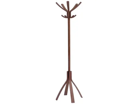 Cafe houten kapstok met 10 haken in donker hout 176 cm.