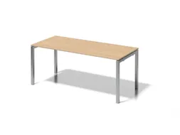 bureau HxBxD 740x1800x800mm blad esdoorn 4-voeten zilverkleurig