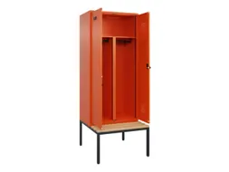 PBM-locker met bank,HxBxD 2120x800x815mm,2vak,vak B 400mm,draaigrendel