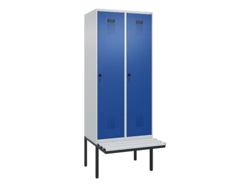 locker met bank,voor scheiding van kleding,HxBxD 2120x800x815mm,2vak
