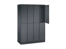 Dubbeldekse garderobekast,HxBxD 1950x1220x500mm,4x2vak.,vak B 260mm