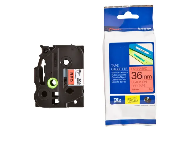 Labeltape Brother P-touch TZe-461 standaard 36mm zwart op rood
