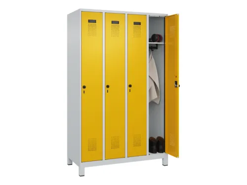 locker,HxBxD 1950x1200x500mm,4vak,vak B 300mm,draaigrendel,voeten