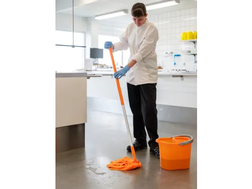 Vikan Microfibre draadmop microvezel stroken schroefdraad Oranje
