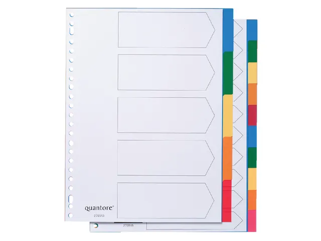 Tabbladen Quantore 23-gaats 10-delig assorti tabs PP
