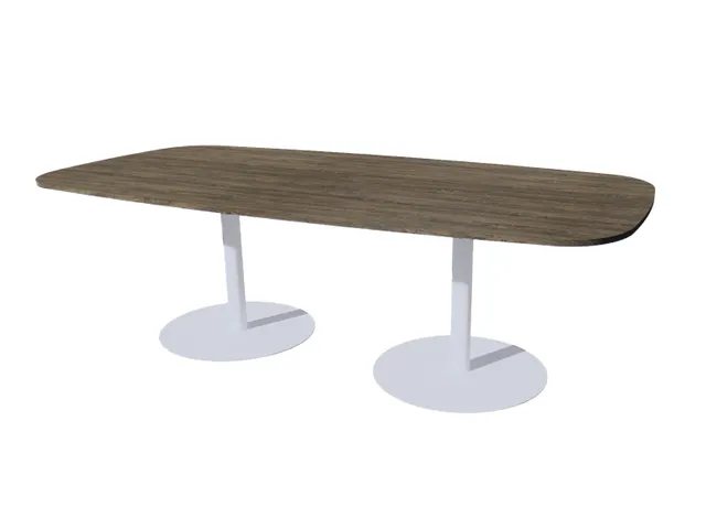 Linesto vergadertafel 240x120 deens ovaal logan eiken 25mm alu