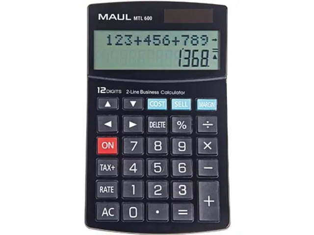 bureaurekenmachine MTL 600, 2-regelig, zwart