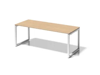 bureau,HxBxD 740x2000x800mm,blad esdoorn,sledeframe verkeerswit - 1