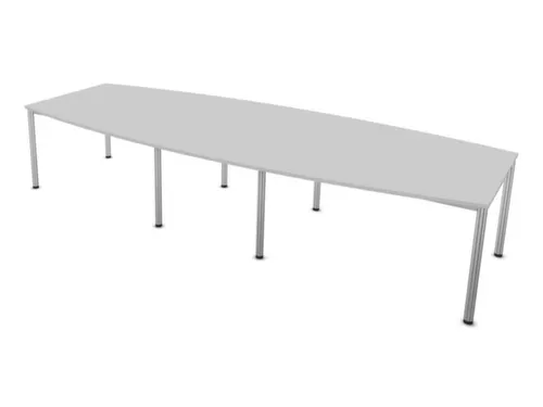 vergadertafel,HxBxD 740x3600x1400mm,vatvormig,MP-lichtgrijs