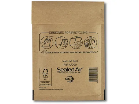Mail Lite Gold Luchtkussenenveloppen A/000 110x160mm Kraft 200 stuks