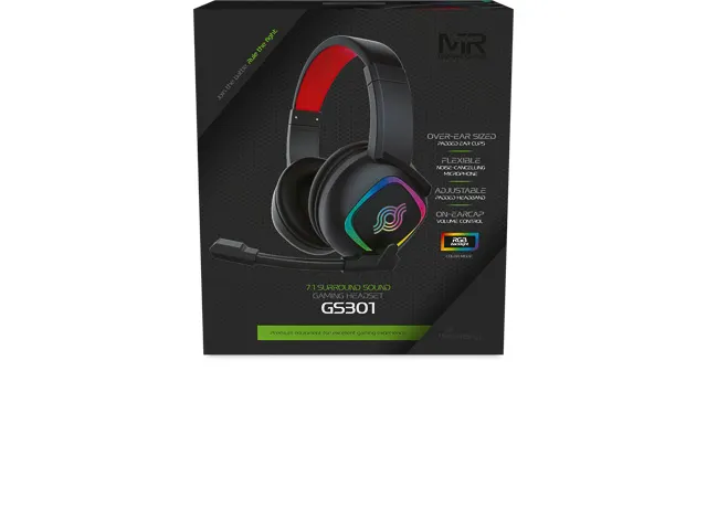 MediaRange Gaming-Headset bedraad 7.1 Surround-Sound Zwart/Rood