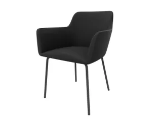 Bezoekersstoel 4Voeten Ronde Buis Donkergrijs Zwart - 1