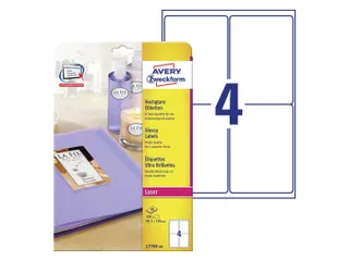 Etiket Avery Zweckform L7769-40 99.1x139mm hoogglans wit 160 stuks - 2