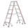 verrijdbare boktrap,beide zijden,2x8treden,Stand H 1,38m,balk L 2,05m