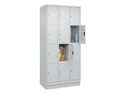 lockerkast,HxBxD 1950x900x500mm,3x4vakken,vak B 300mm,cil.-slot,sokkel